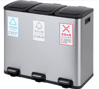 3 in 1 20 Liter-Edelstahl-Pedal-Behälter